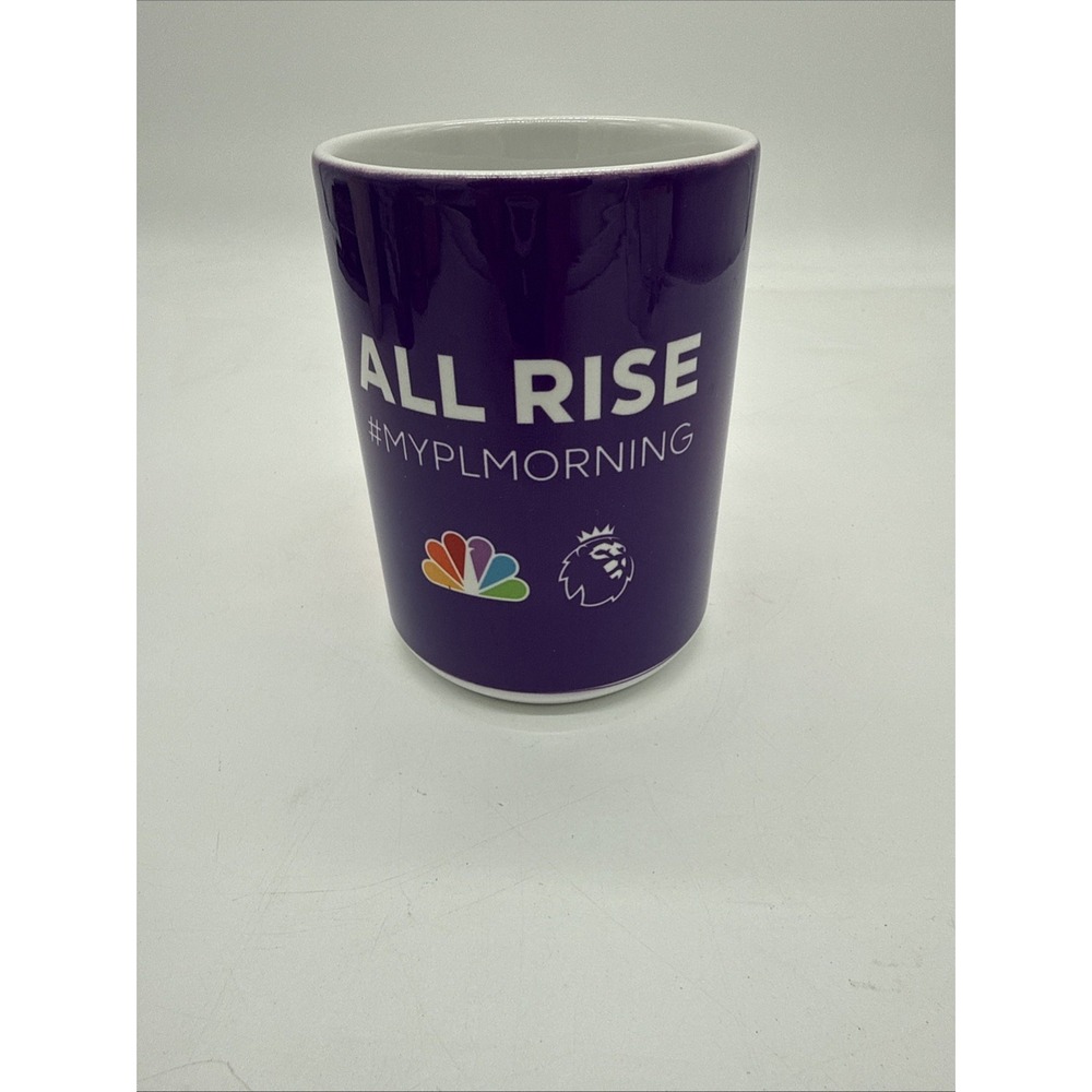 NBC Sports Premier League All Rise #MyPLMorning Purple Coffee Mug Promo Rare